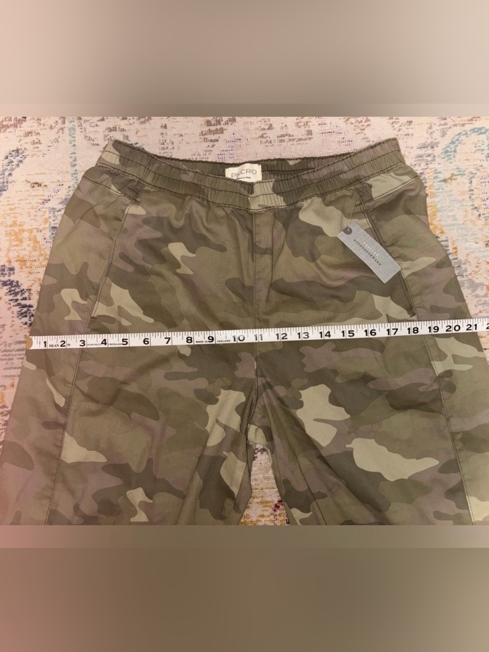 Anthropologie Petites Izzie Relaxed Pull On Camo Barrel Pant - Picture 8 of 13